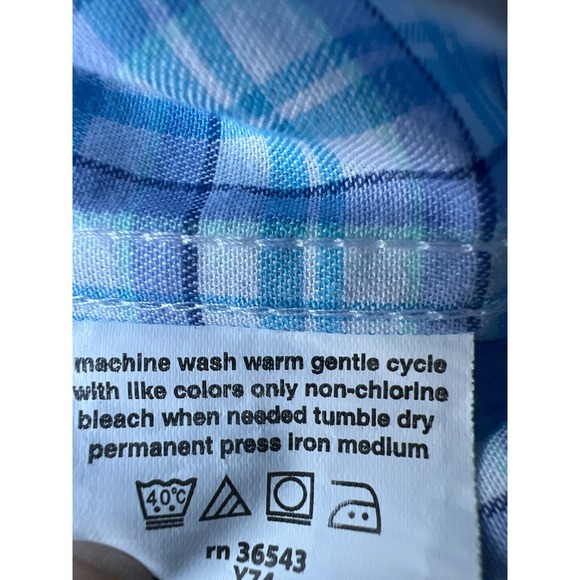 CHAPS Men's M Dress Shirt Checkered Classic Fit Long Sleeve Twill Easy Care - Picture 7 of 7